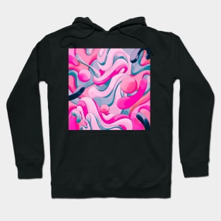 Pink abstract squiggles Hoodie